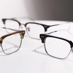 眼技半框纯钛近视眼镜男gm镜框韩版商务眼镜框可配度数镜片潮