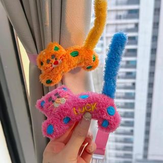 卡通窗帘绑带创意公仔儿童房窗帘扣扎带绑花免钉简约现代装饰绳子