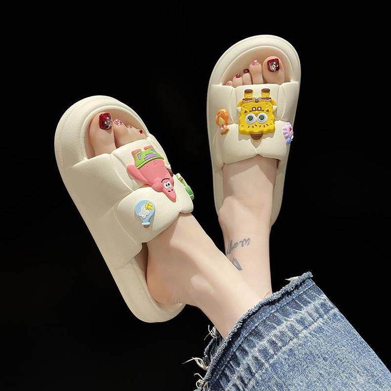 季拖鞋女夏防滑洗澡踩屎感厚底外穿时尚沙滩卡通可爱室内居家凉拖,女鞋,一字拖,淘宝优惠券,粉丝福利购,淘宝优惠卷