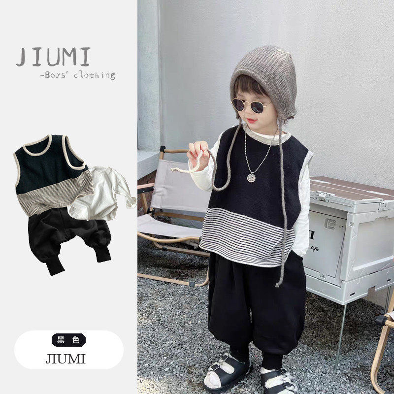 儿童春季毛衣马甲套装2025春装新款男童百搭坎肩男宝宝休闲阔腿裤,童装/婴儿装/亲子装,套装,淘宝优惠券,粉丝福利购,淘宝优惠卷