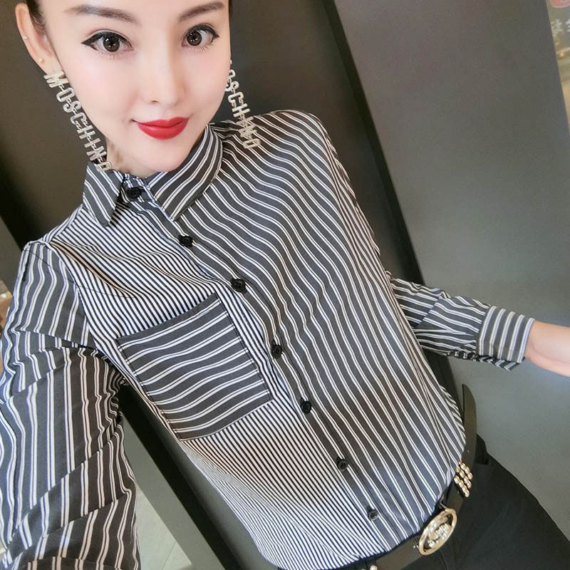 不规则条纹衬衫女2025年新款时尚洋气设计感小众休闲长袖衬衣,女装/女士精品,衬衫,淘宝优惠券,粉丝福利购,淘宝优惠卷