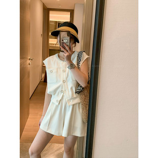 爱情魔鬼鱼 白色时尚两件套装女2025年夏季新款+休闲