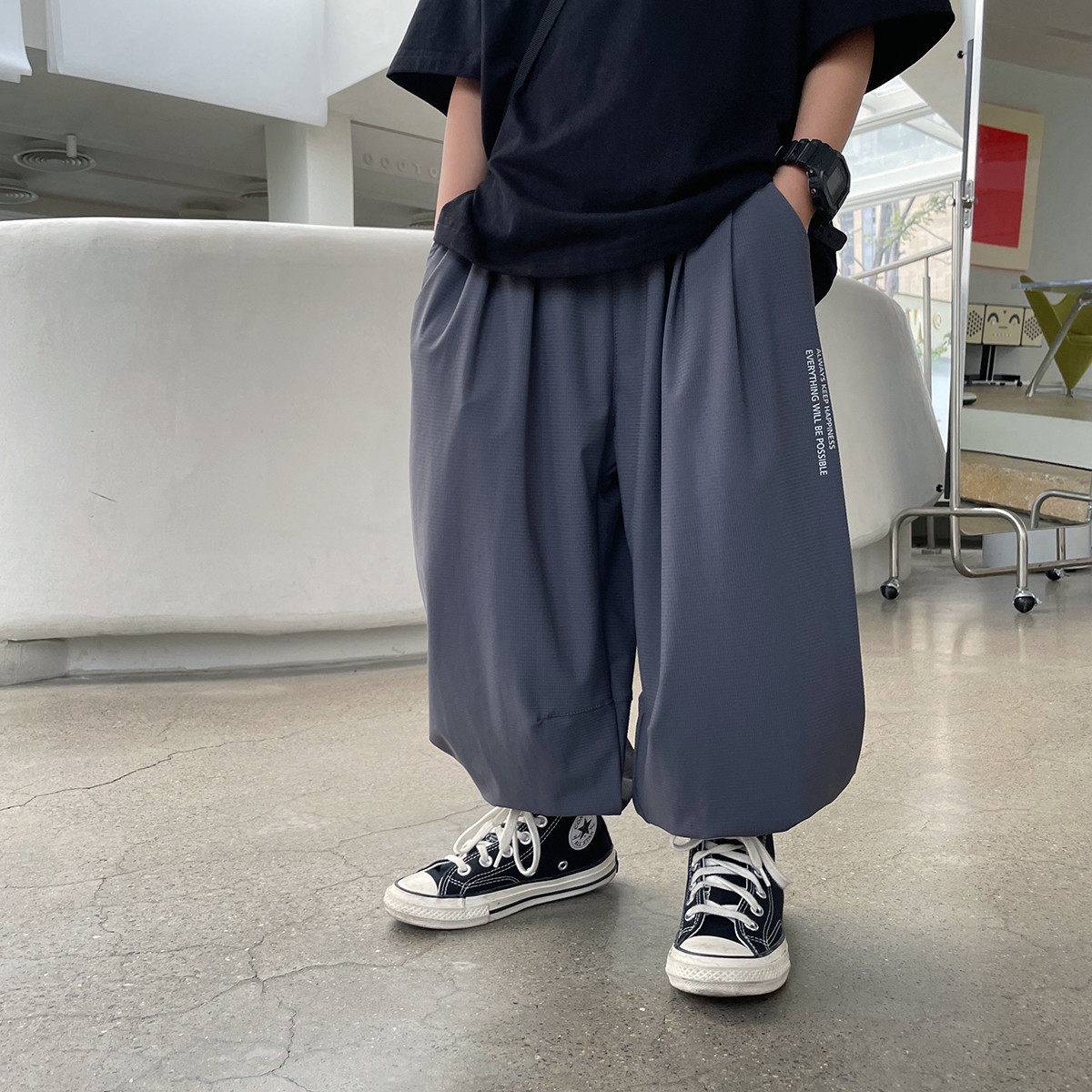 儿童防蚊裤男童冰丝夏季薄款男宝宝长裤男孩夏装宽松潮