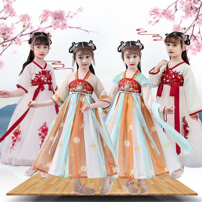 春秋季公主民族中国风雪纺襦裙古装超仙小女孩