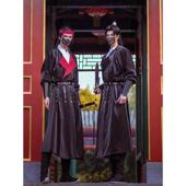 仓宝儿屋唐制圆领袍男女情侣春夏季 中国风侠客帅气非古装 现货