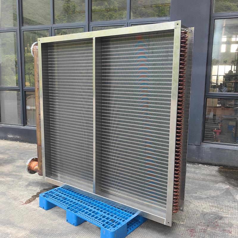 铜管翅片式散热器换热器 烘干机表冷器板型填充翅片式换热器