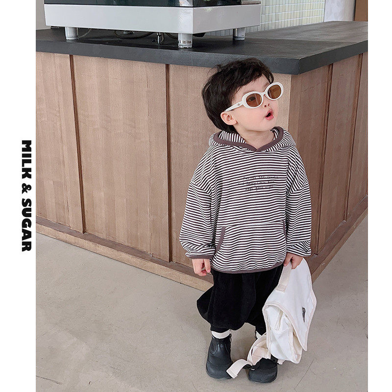 儿童条纹帽衫春秋装2024新品男童连帽秋季休闲宽松套头潮,童装/婴儿装/亲子装,卫衣/绒衫,淘宝优惠券,粉丝福利购,淘宝优惠卷