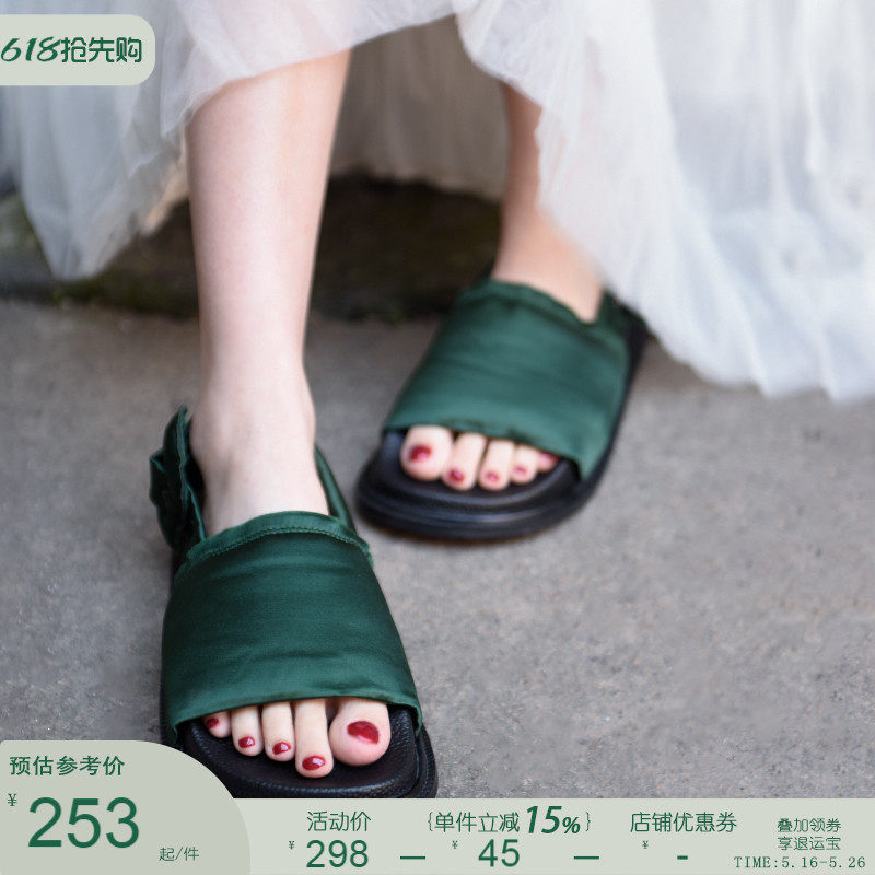 Au阿木扣平底凉鞋女2025新款日系沙滩凉鞋学生鞋潮,女鞋,时装凉鞋,淘宝优惠券,粉丝福利购,淘宝优惠卷