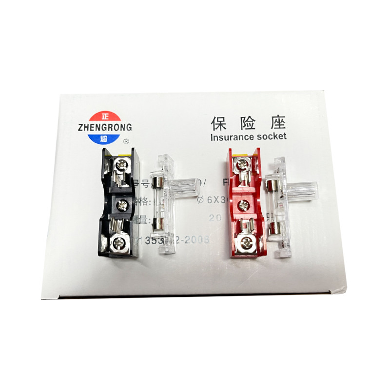 正浩 FS101  FS-10 1P 带灯底座 6*30 玻璃保险丝 6X30 导轨 红色