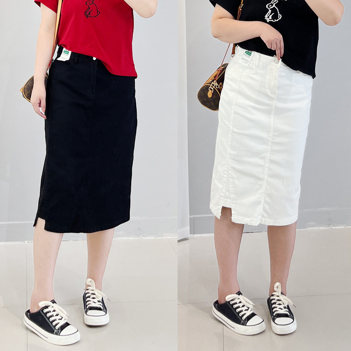 大码包臀休闲口袋 夏季新款显瘦A字裙胖mm高弹开叉女裙,女装/女士精品,大码半身裙,淘宝优惠券,粉丝福利购,淘宝优惠卷