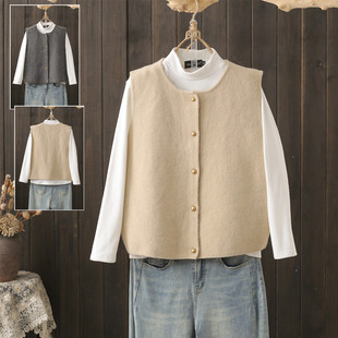 春秋大码200斤小金扣子气质百搭马甲女叠穿内搭坎肩