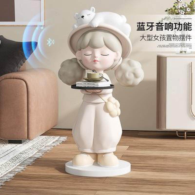 奶油风女孩大型客厅落地摆件家居饰品电视柜沙发旁边几乔迁新居