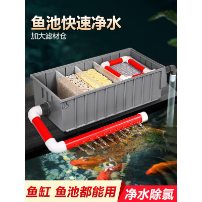 鱼缸过滤箱上置过滤器鱼池水循环系统生态净水循环三合一周转箱