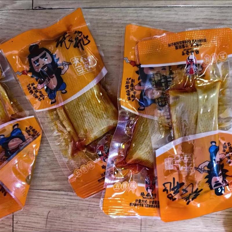 张飞夹心豆卷香菇卷手撕豆腐干四川特产香辣解馋小零食休闲小吃