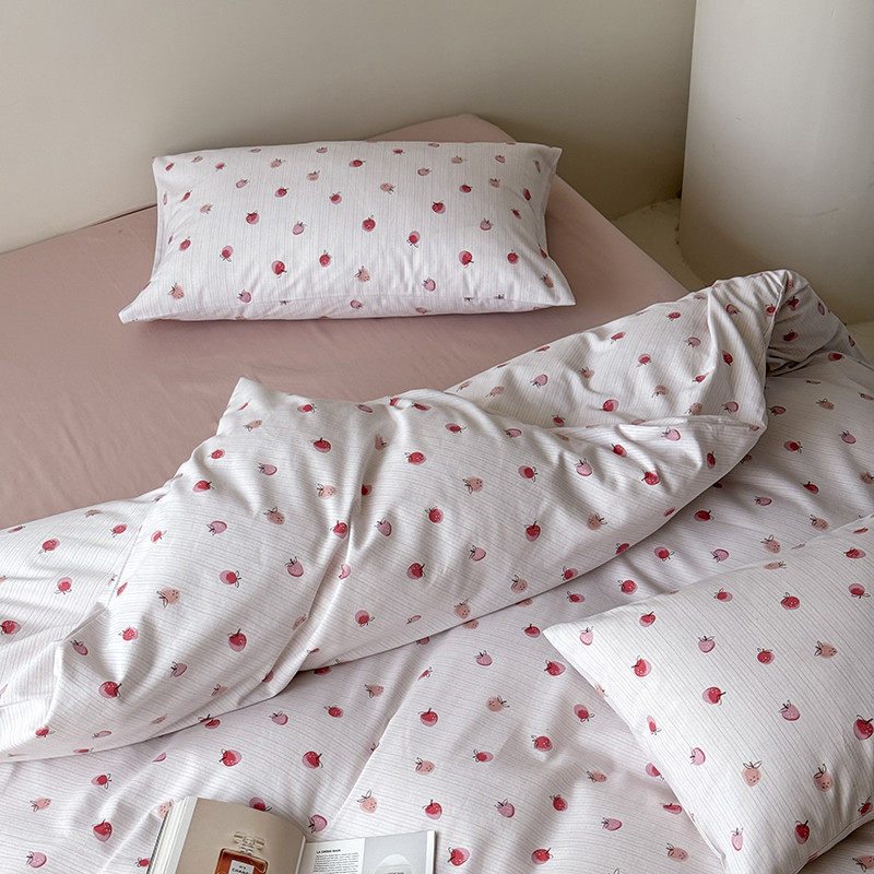 秋冬小清新保暖四件套全棉加厚磨毛被套纯棉卡通床单三件套床品,床上用品,床品套件/四件套/多件套,淘宝优惠券,粉丝福利购,淘宝优惠卷
