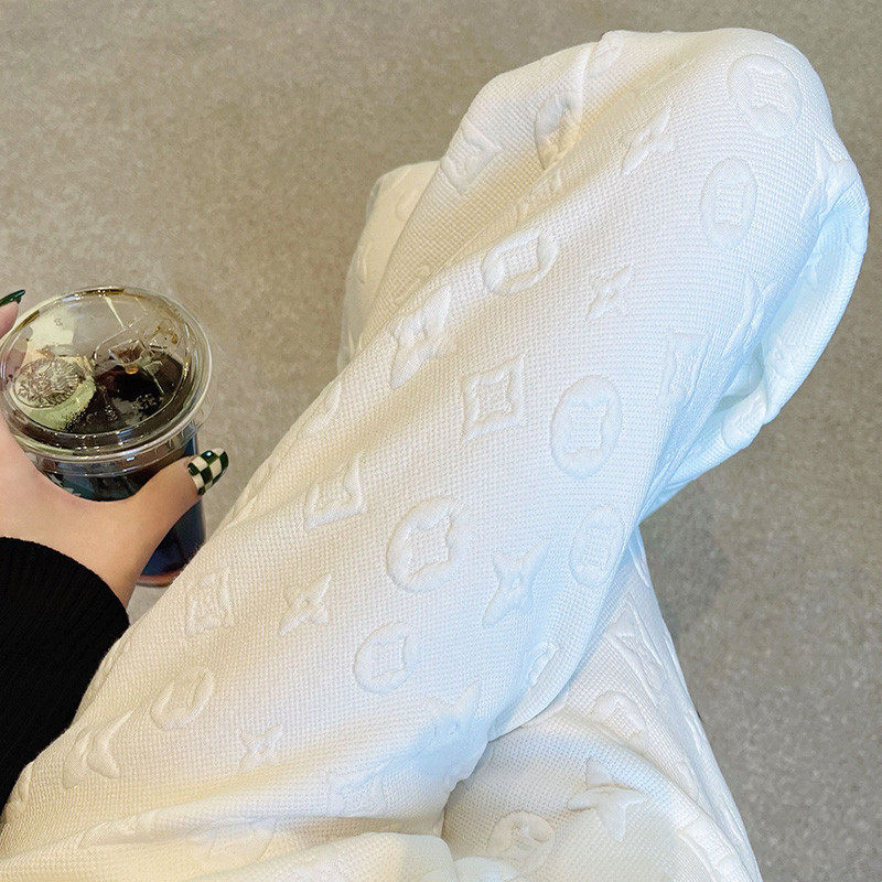 高级感白色女加绒加厚垂感显瘦提花高个加长拖地裤阔腿裤,女装/女士精品,休闲裤,淘宝优惠券,粉丝福利购,淘宝优惠卷