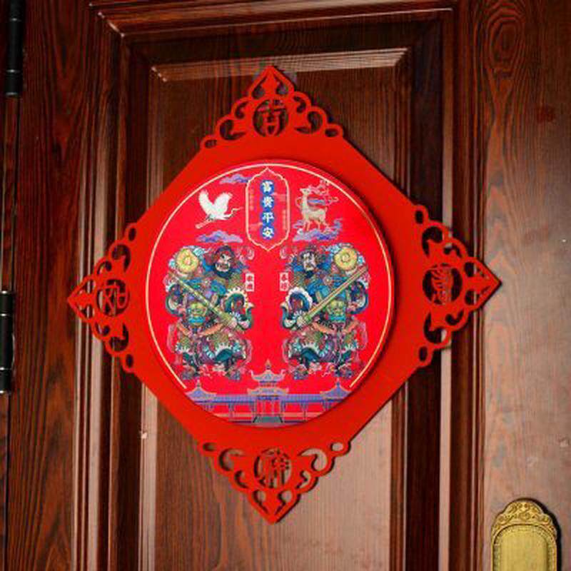 门神单门贴防盗大门专用立体金箔浮雕个性过年画秦叔宝尉迟恭
