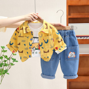 男童秋季三件套洋酷帅气儿童秋装男孩1一3岁宝宝春秋洋气套装