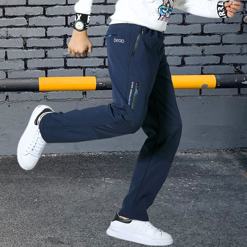 男童软壳冲锋裤韩版春秋款户外运动长裤2025新款儿童外穿休闲