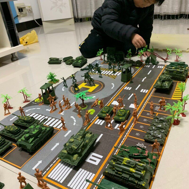 情景士兵玩具模型孩子打仗飞机对战军人基地5cm军事火柴人陆厂家