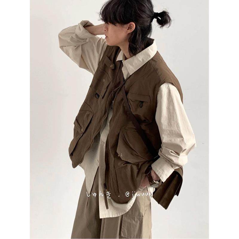 春秋日系多口袋宽松工装马甲男女生阿美咔叽露营机能战术外搭,男装,常规马甲,淘宝优惠券,粉丝福利购,淘宝优惠卷