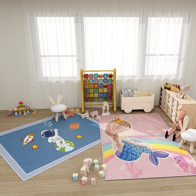 儿童房间地垫男生女孩卧室床边地毯学习桌电脑椅子阅读区卡通垫子,居家布艺,地毯,淘宝优惠券,粉丝福利购,淘宝优惠卷