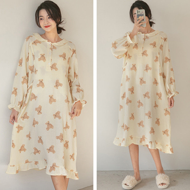 纯棉纱睡裙哺乳加大码孕妇春秋怀孕期居服夏季产后喂奶裙200斤,孕妇装/孕产妇用品/营养,家居裙,淘宝优惠券,粉丝福利购,淘宝优惠卷