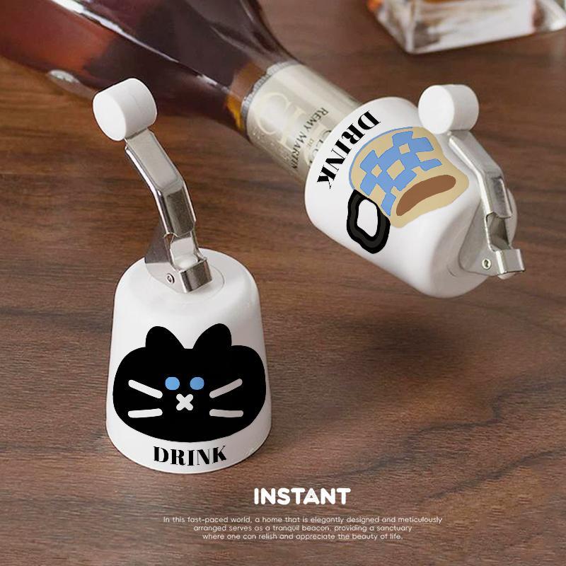 简约小猫密封瓶塞家用按压式酒瓶塞密封盖可爱瓶塞开瓶器红酒塞