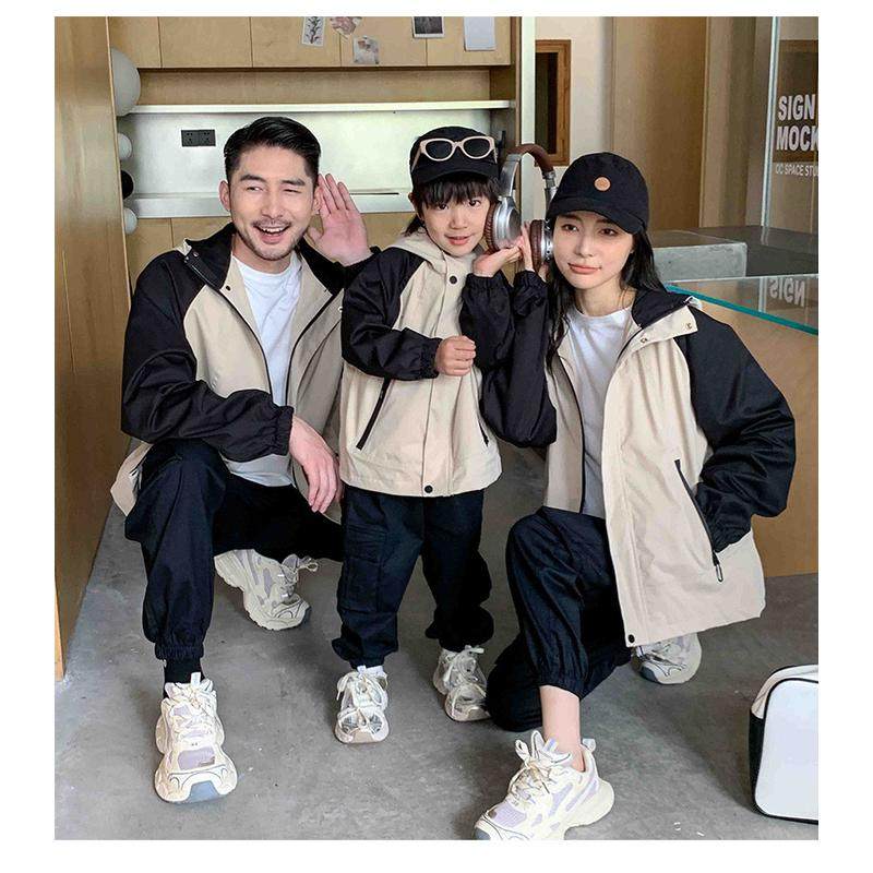 新款撞色连帽男童风衣洋气休闲亲子家庭装英伦工装风炸街,童装/婴儿装/亲子装,亲子装/亲子时装,淘宝优惠券,粉丝福利购,淘宝优惠卷