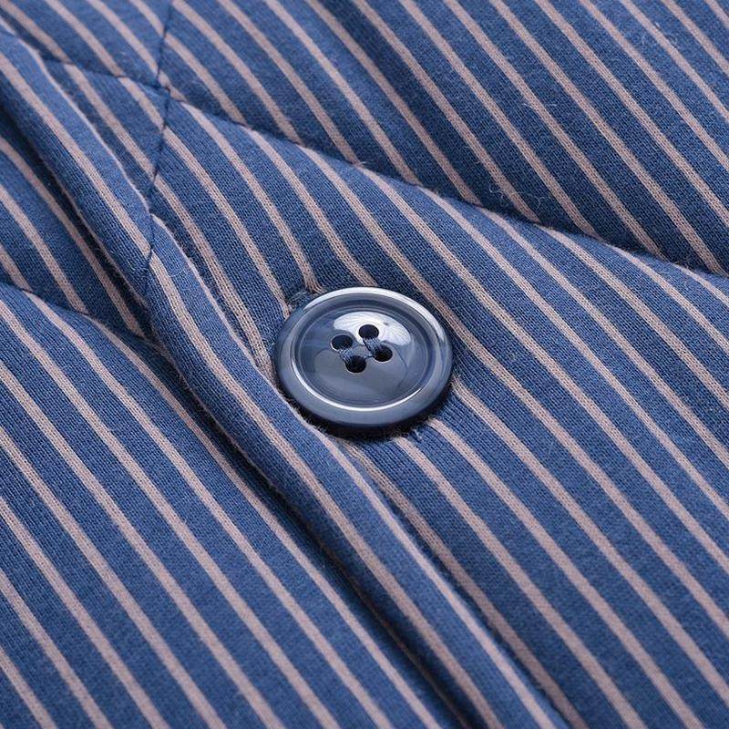 男士季加大码男款棉加厚纯棉夹家居服全棉三层睡衣男冬秋冬款冬天