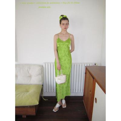 远方来信  提花裙新中式提花气质显瘦女缎面裙