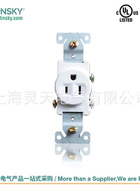 uslinsky家居装修美标单联插座可配美规简易面板15A 125V SSRE-11
