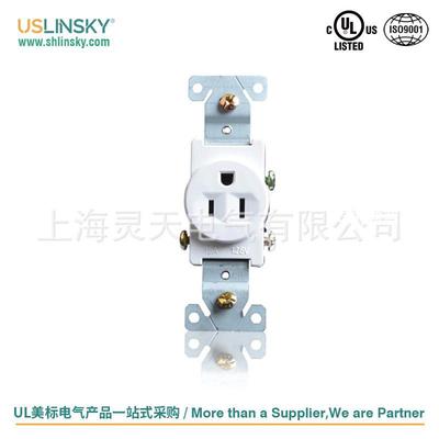 uslinsky家居装修美标单联插座可配美规简易面板15A 125V SSRE-11