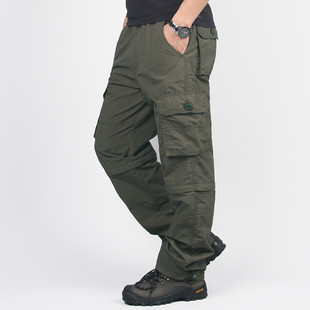 夏季薄可拆卸两节裤男士工装裤男宽松直筒男长裤