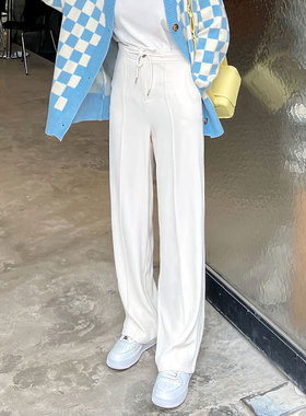 女宽松韩版bf慵懒风2024年新款200斤胖mm大码显瘦直筒拖地裤