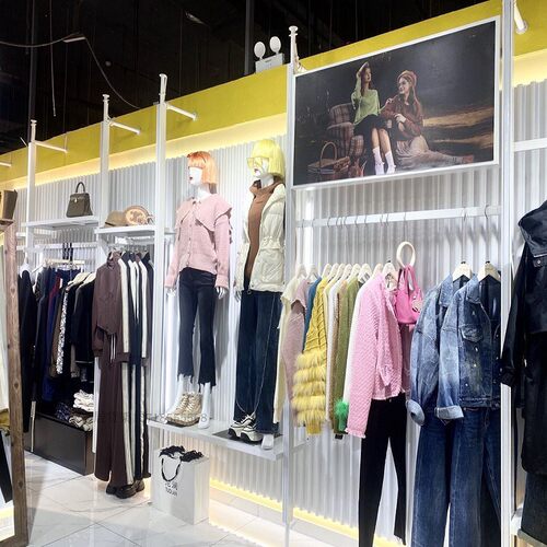 服装展示架陈列货架带灯立柱店挂架正挂侧挂上墙组