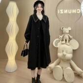 百搭宽松显瘦设计感绣花中长款 2025春秋新款 时尚 风衣女潮
