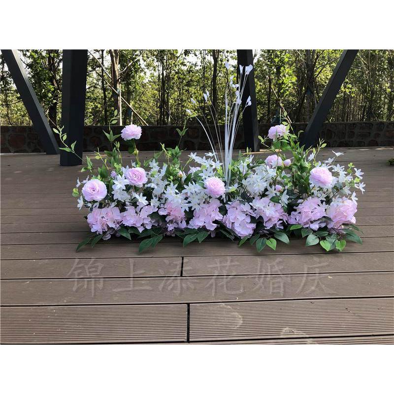 花排婚庆 排花 长条婚礼排花婚庆t台排花迎宾区装饰t台路引背景花