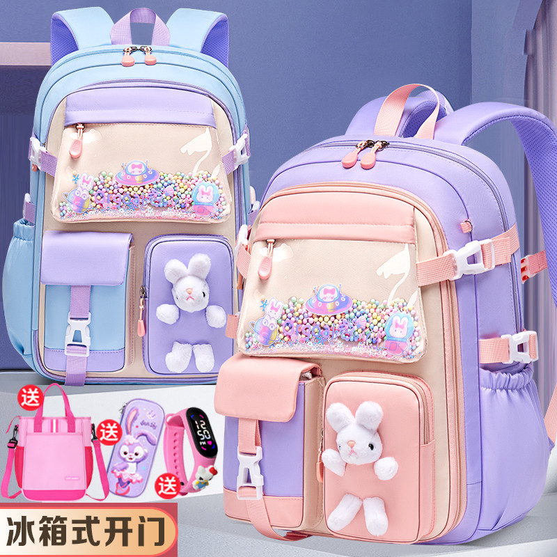 小学生书包女式开门轻便减负一二三到儿童减负背包