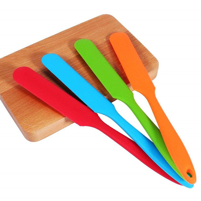 Silicone Mixing Batter Scraper Spatula直硅胶一体奶油刮刀抹刀