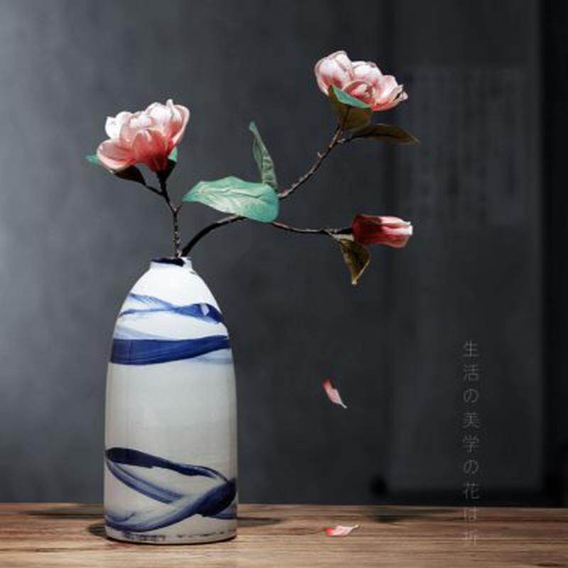新中式干花花瓶餐桌博物架装饰品摆件客厅玄关柜插花个性摆设