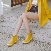 女士时尚 款 成人外穿水鞋 雨鞋 低筒防滑防水短筒情侣雨靴女夏季 水靴