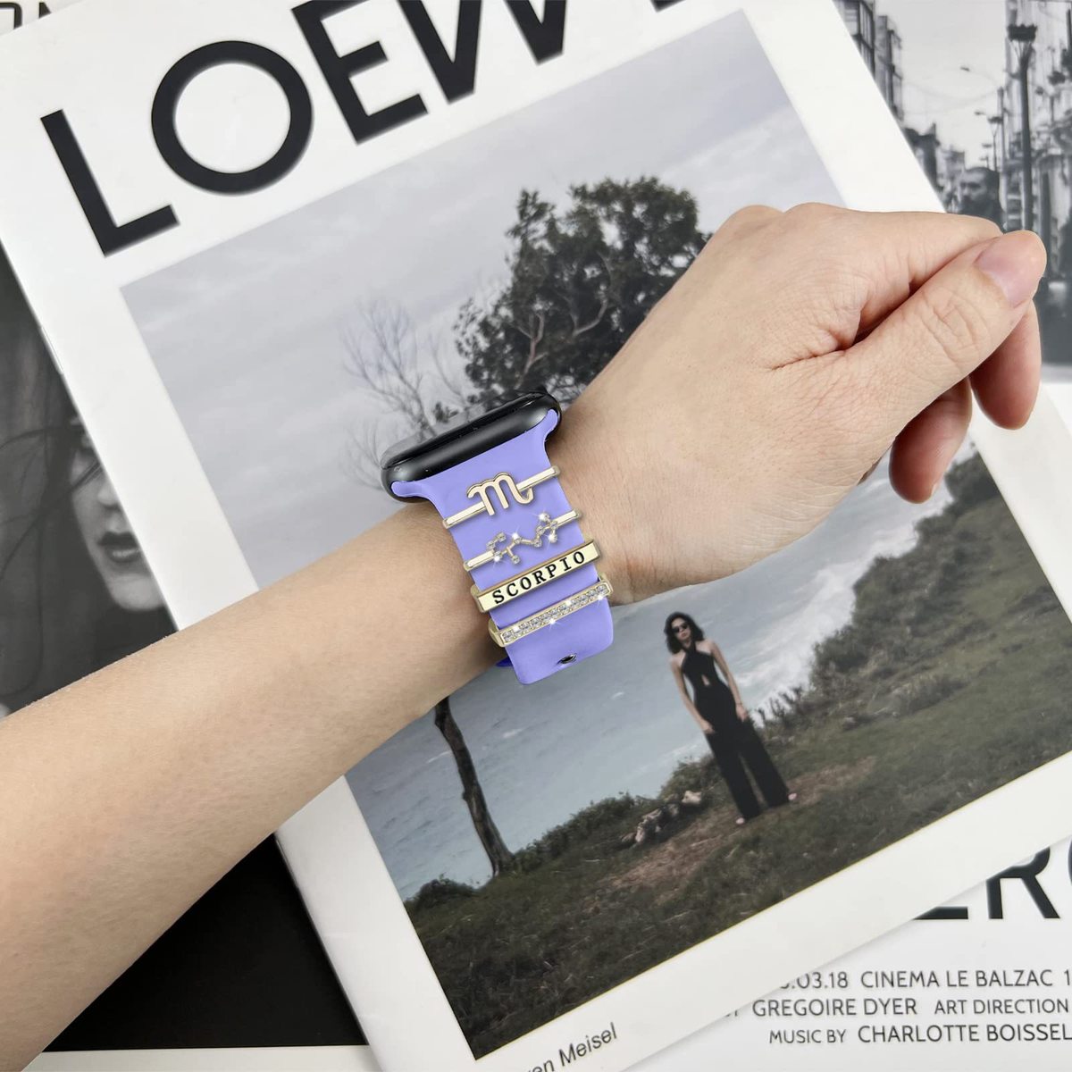 新款十二星座装饰钉套装批发适用苹果applewatch硅胶表带水钻配件