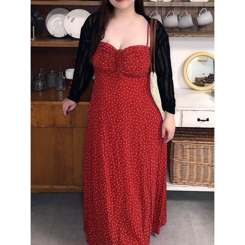 肉丸想变瘦肉丸微胖大码夏度假红气质抽绳碎花显瘦,女装/女士精品,连衣裙,淘宝优惠券,粉丝福利购,淘宝优惠卷