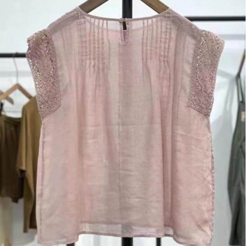 凡卡风宫廷风气质宽松款拼接花边夏季轻薄麻料镂空透气洋气衬衫女,女装/女士精品,秀禾服,淘宝优惠券,粉丝福利购,淘宝优惠卷