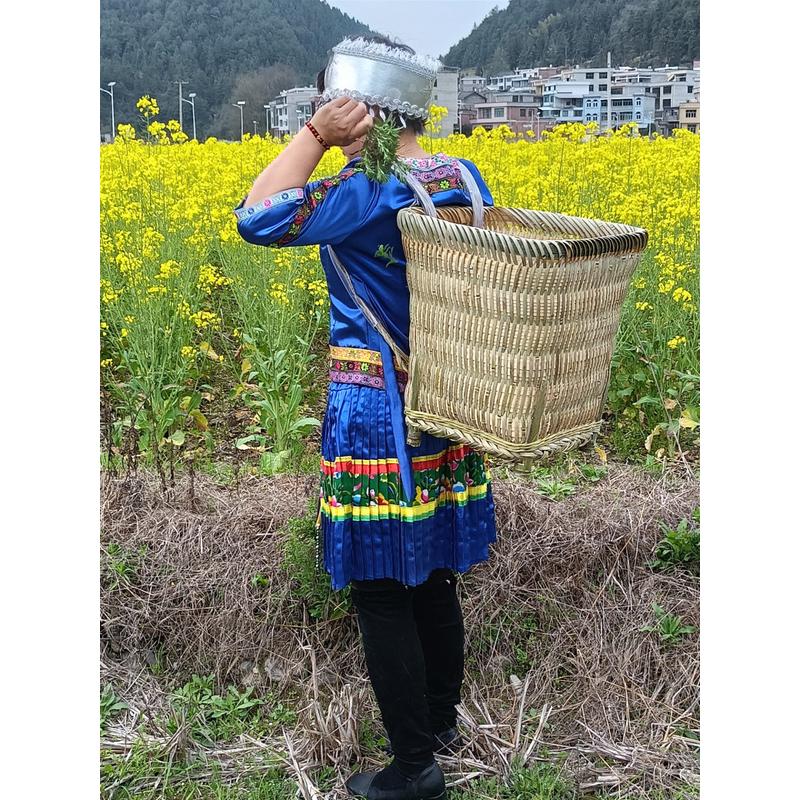 贵州竹编背篓 背篼 茶筐 磨菇筐 背筐 菜筐  背箩四方背篓