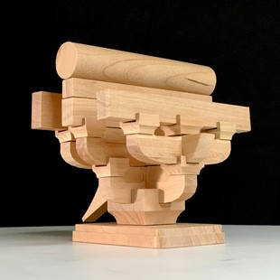 中国古建筑榫卯斗拱实木积木拼装模型玩具文创摆件礼物教具模型