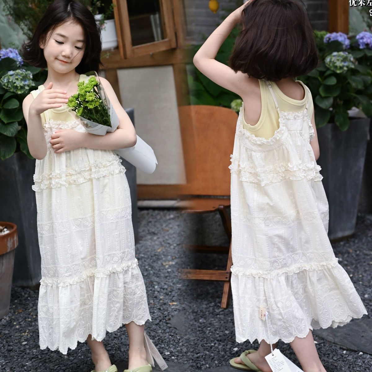 夏季韩版儿童蕾丝裙夏装子小女孩套装裙