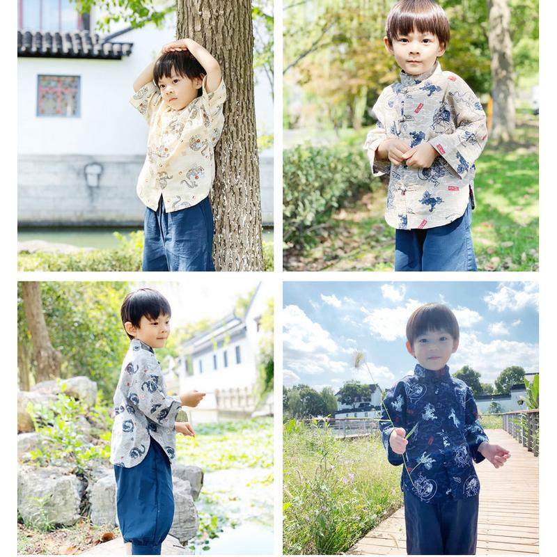 男童中国风纯棉套装宝宝民国风儿童盘扣加七分裤,童装/婴儿装/亲子装,汉服,淘宝优惠券,粉丝福利购,淘宝优惠卷