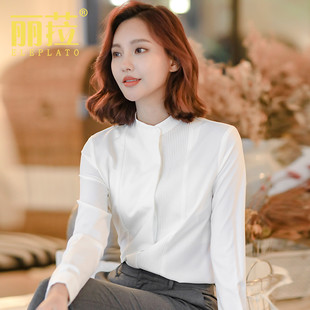 雪纺白衬衫女长袖秋款设计感小众洋气气质百搭外穿衬衣夏